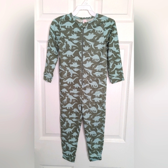 🎈NWT Joe Fresh (Size 4T) Olive & Light Green Dinosaur Footless Pyjamas/Sleepers - Picture 1 of 10